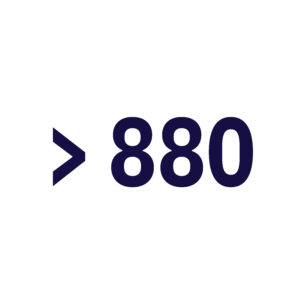 > 880